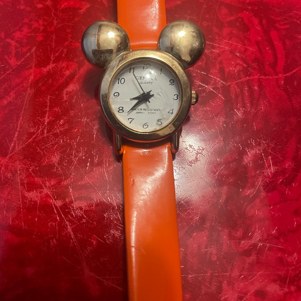 Geneva Silver and Orange Women's Watch